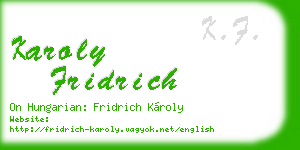 karoly fridrich business card